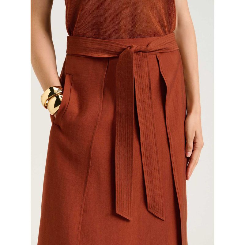 Veronika Maine Washer Lyocell Belted Midi Skirt image number 3